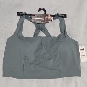 NWT - Avia Square Neck Sports Bra Medium Support Racerback Green/Blue, Size XXL
